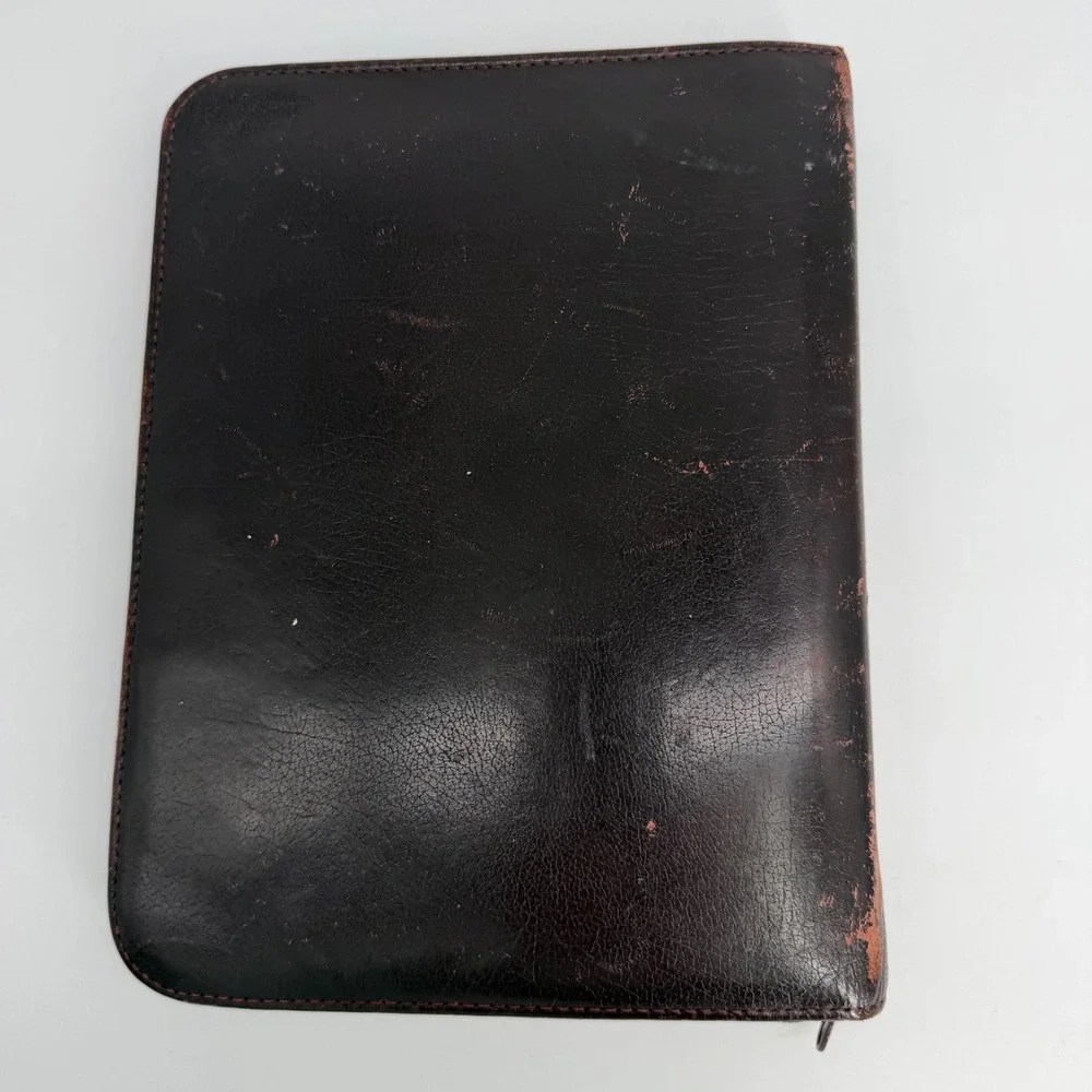 Vintage Franklin Covey Burgundy Leather Zip Planner Binder Organizer USA